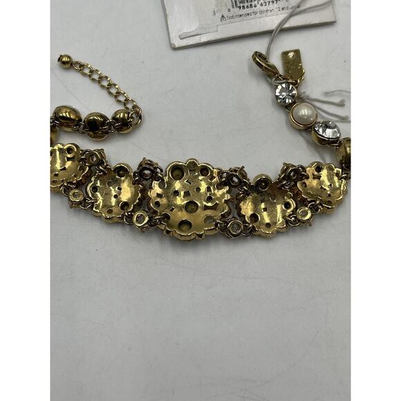 Kate Spade NY Gold Plated Crystals White Faux Pearls Pick a Pearl Bracelet New - Picture 6 of 16